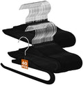 Velvet Hangers Non Slip,40 Pack Space Saving Pants Hangers,Thin Space Saving Clothes Hanger for Closet, Durable Heavy Duty Hanger with 360 Swivel Hook for Pants Towel Jeans(Black) by SOULNAMAN