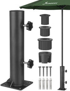Patio Umbrella Stand Base - Reinforced Heavy Duty Outdoor Umbrella Holder and Clamp on Decks, Deck Umbrella Mount in Patio and Courtyard (Enhanced) by YINGDIKE