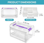 Vtopmart 24 QT Purple Clear Craft Organizer with Tray & Dividers, 1 Pack - Image 2