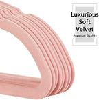 VECELO Premium Velvet Clothes Hangers Suit Heavy Duty (100 Pack)-Non Slip & Space-Saving with 12 Finger Clips & 2Tie Rack Excellent for Men and Women,Pink - Image 4