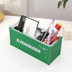 Desk Organizer Office Supplies Multi-function Shipping Container Storage Box Pen/Pencil,Business Name Cards Remote Control Holder Gray, Pen and Pencil Shipping Container Style Holders (Prasinous) - Image 3