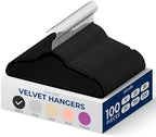 SereneLife Velvet Hangers – 100 Pack, Slim & Space Saving for Closets by SereneLife