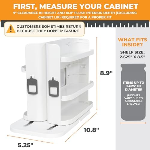 Cabinet Caddy SNAP! Spice Rack Organizer for Cabinet, 4 Adjustable Shelves - Image 2