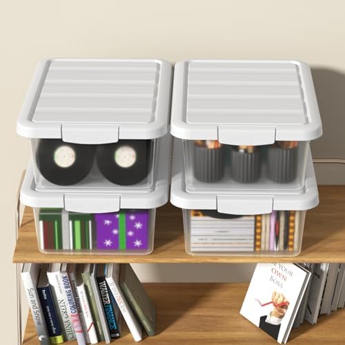 Stackable Plastic Storage Bins with Lids, 14 Qt, 2 Pack - Image 6
