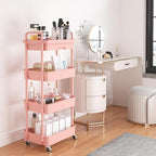 Calmootey 4-Tier Utility Cart with Drawer & Wheels, Storage for Home,Office - Image 2