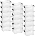 Superio 3.4 Quart Clear Plastic Storage Boxes with Lids, Stackable Organizer Containers, BPA-Free Storage Bins for Home, Office, School & Dorm, 18 Pack by Superio