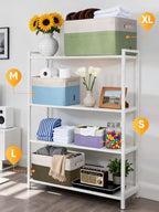 BALEINE 3 Pack Fabric Closet Storage Bins for Shelves, Linen Closet Organizers and Storage, Decorative Baskets for Organizing, Shelf, Clothes, Home, Office (Lavender, 14''x10''x8.5'') - Image 4