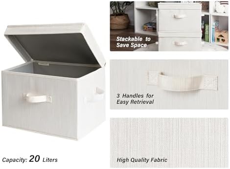 StorageWorks Fabric Storage Bins with Lids, Closet Storage Bins - Image 3