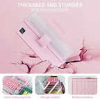 Creahaus 13 inch Art Craft Organizer Storage Box with 3 Layer, Multipurpose Plastic Tool Box with Handle for Sewing, Art Supply, Medicine, Nail, Hair Accessories (Pink) - Image 4