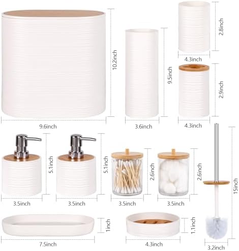 25 PCS White Bathroom Accessories Set丨Shower Curtain Bathroom Accessory - Image 2