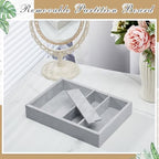 Amylove 4 Pcs Gray Sunglass Organizer Trays 4 Grids Velvet Glasses Holder Jewelry Display Organizer Eyeglasses Storage Box Drawer - Image 7