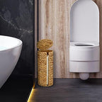 Graciadeco Stand Paper Storage with Lid Spare Extra 3 Rolls of Toilet Tissue Holder Free Standing Water Hyacinth Wciker Toilet Paper Organizer Basket for Bathroom - Image 6