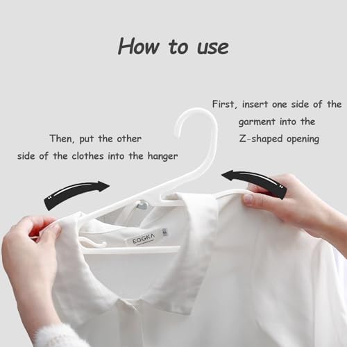 Plastic Hangers, Short Neck Hangers for Clothes, Z-Shape Shirt Hanger for Men 16.5", Flat Space Saving Blouse Hanger for Adults Suit, Hoody, Dress, Small Necked Clothing, Percha de Plástico White 20 - Image 3