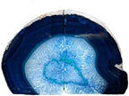 AMOYSTONE Blue Agate Bookends Heavy Duty Stone Book Ends for Bookshelves - Image 2