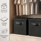 Heavy Duty Fabric Storage Bins with Lids, Collapsible Organizer Baskets - Image 4