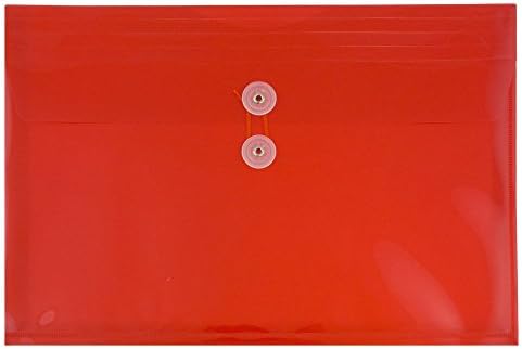JAM PAPER Plastic Envelopes with Button & String Tie Closure - Legal Booklet - 9 3/4 x 14 1/2 - Assorted Primary Colors - 12/Pack - Image 3