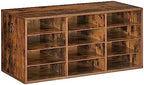 HOOBRO Countertop Mail Sorter Organizer, Wooden Literature Organizer, Student Mailbox for Classroom, Desktop Bill Organizer for Office Home School, 12 Compartments Rustic Brown FG43WF01 by HOOBRO
