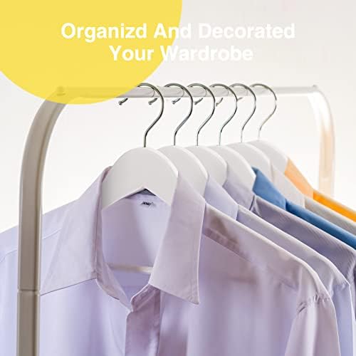 White Wooden Hangers 30 Pack Slim Coat Hangers for Closet with Smooth Finish,Shirt,Suit,Dress,Heavy Duty Clothes Hanger - Image 4