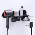 FLE Hair Dryer Stand Holder Wall Mount Storage Rack Black - Image 5