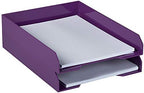 JAM PAPER Stackable Paper Trays - Purple - Desktop Document, Letter, & File Organizer Tray - 2/Pack by JAMPaper