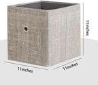 Foldable Storage Cubes Bins ,11 Inch Cloth Storage Cube Fabric Storage Box Cubes Organizer Baskets with Handles for Home Organizer Set of 6 (Cowboy Grey) - Image 2