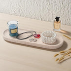 Oval Travertine Stone Tray for Jewelry, Candles, Perfume, Decorative Marble Bathroom Tray for Countertop Organizer 11.8inch x 4.3inch x 0.7inch - Image 7
