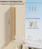 Natural Wood Folding Clothes Hanger Rack for Laundry Room, Wall Mounted Clothes Drying Rack, Laundry Drying Rack Foldable, Perfect for Small Spaces, Beech Wood White - Image 2