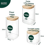 LIBWYS 12-Pack Glass Pantry Storage Jars with Bamboo Lids(0.76/1.22/1.67Qt) - Image 2