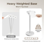 RARXTR Toilet Paper Holder Stand, Bathroom Free Standing Toilet Paper Stand with Modern Marble Base, Post Pivoting Toilet Paper Stand with Stainless Steel Tissue Rack, Rust-Proof & Heavy Base(Chrome) - Image 4