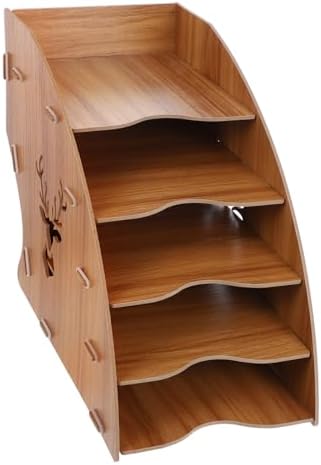 Wood Paper Organizer Mail Sorter File Holder with Multifunctional Storage by AUTSUPPL