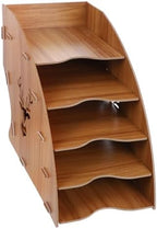 Wood Paper Organizer Mail Sorter File Holder with Multifunctional Storage by AUTSUPPL
