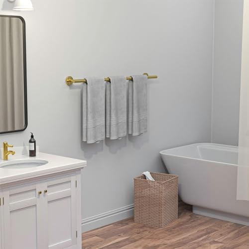 USHOWER Brushed Gold Bath Towel Bar, 30-Inch Towel Racks for Bathroom - Image 6