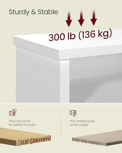 VASAGLE Shoe Bench, Storage Bench, 11.6 x 39.4 x 19.7 Inches - Image 5