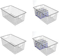 16inch Upright Freezer Organizer Baskets for 13-14,16-21 cu.ft Standup Freezer, Settle freezer chaos and reduce food waste effectively, Durable, Fully Use Space, Improve Air Circulate, Black, Pack 4 by Y.Z.Bros
