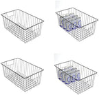 16inch Upright Freezer Organizer Baskets for 13-14,16-21 cu.ft Standup Freezer, Settle freezer chaos and reduce food waste effectively, Durable, Fully Use Space, Improve Air Circulate, Black, Pack 4 by Y.Z.Bros