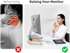 AFOOYO Monitor Stand Riser,2 Tier Corner Wood Sturdy 16.5In Computer Stand, Multi-Purpose Desktop Storage Stand for Laptop,PC,iMac,Printer,Computer,Blue - Image 4