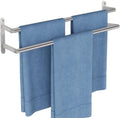 Double Towel Bar, 24Inch Towel Rack for Bathroom, Stainless Steel Double Bath Towel Bar, Wall Mounted Towel Holder, Double Towel Rod Towel Rail Hanger for Wall, Kitchen (Brush Nickel) by JIAPAIDUO