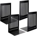 4 Pcs 8 Inch Heavy Duty Bookends Non-Skid Base, Black by Unknown
