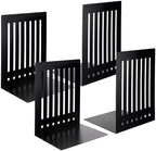 4 Pcs 8 Inch Heavy Duty Bookends Non-Skid Base, Black by Unknown