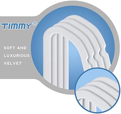 TIMMY 50 Pack Velvet Clothes Hangers, 17.7 in, White/Silver, Non-Slip - Image 4