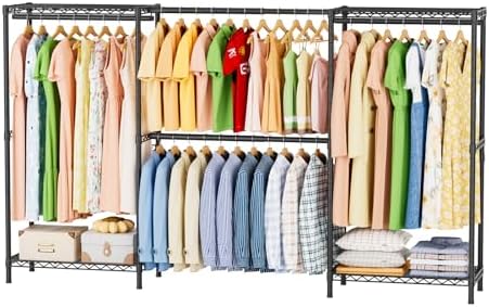 SINGAYE Heavy Duty Portable Closet Metal Clothes Racks Wardrobe with Shelf by SINGAYE