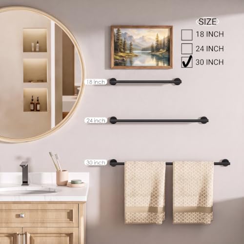 FORIOUS Bathroom Accessories, 4-Piece Bathroom Hardware Set - 30" Towel Bar - Image 5