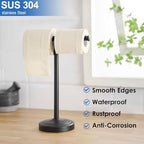 RUMOSE Matte Black Hand Towel Holder Stand Countertop Towel Rack - Image 6