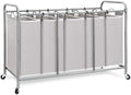 STORAGE MANIAC 5 Section Laundry Sorter, Laundry Hamper with Wheels, Gray by STORAGEMANIAC