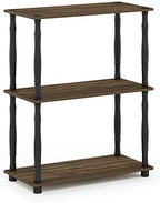 Furinno TURN-N-TUBE Storage Shelves, 3-Tier Book Shelf, Corner Shelf, Toolless Open Shelves, for Organization and Storage, Living Room, Garage, Home Office, Columbia Walnut - Image 5