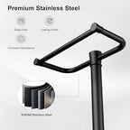 Freestanding Toilet Paper Holder Stand, Heavy Duty Matte Black Stainless Steel Toilet Paper Holder with Weighted Base, Rustproof & Tool-Free Installation for Modern Bathrooms - Image 2