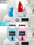 NiHome 2 Pack Glass Laundry Detergent Dispensers, 4L (1 Gallon) Glass Jars - Image 5