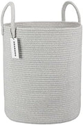 XUANGUO Cotton Rope Laundry Basket Hamper for Clothes Large Light Grey by XUANGUO