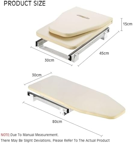 Pull-Out Ironing Board,Free Rotation Retractable Ironing Board,Foldable Hideaway Ironing Board Closet,Simple Installation,for Home Apartment (Color 1-80X30Cm) - Image 2