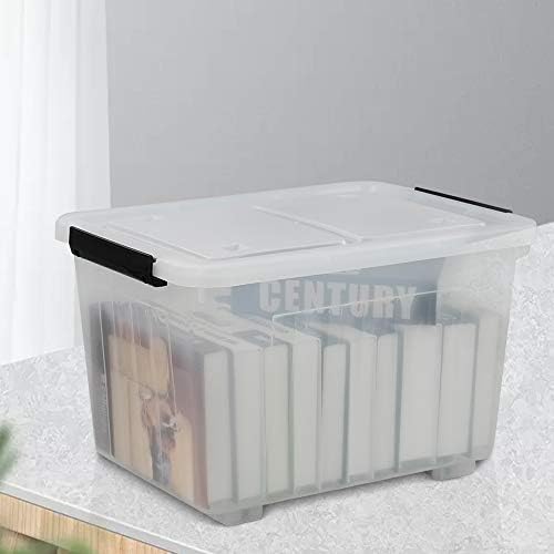 Clear Plastic Storage Bins with Wheels, 4-Pack Latch Boxes, 30 L - Image 4